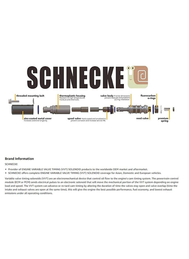 SCHNECKE Intake Camshaft Position Solenoid Timing actuator Oil Control Valve V6 2.8L 3.0L 3.2L 3.6L Compatible with 04-16 Rendezvous ATS CTS SRX STS XTS Camaro Captiva Sport Colorado Malibu Acadia Canyon G6 G8  - Image 2