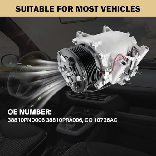 Aspligo Air Conditioner AC Compressor Fits for Honda Civic 2002-2005 2.0L, for Acura RSX 2002-2006 2.0L, CO 10726AC AC Compressor, Replaces 38810PND006, 38810PRA006 - Image 3