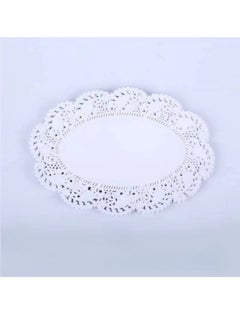 200 Pieces Baking Paper Mats Disposable Oil-Absorbing Paper Food Tray Liners Decorative Lace Hollow Oval Paper Set White 6.5*9 Inches