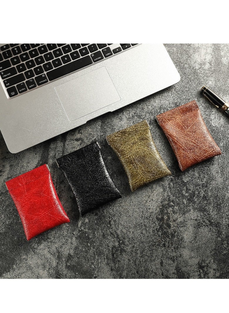 1 Piece Squeeze Coin Pouch PU Leather Coin Purse Change Holder Key Chain for men & women mini headphone bag  - Image 4