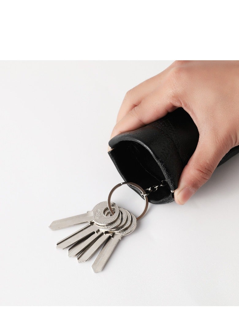 1 Piece Squeeze Coin Pouch PU Leather Coin Purse Change Holder Key Chain for men & women mini headphone bag  - Image 3