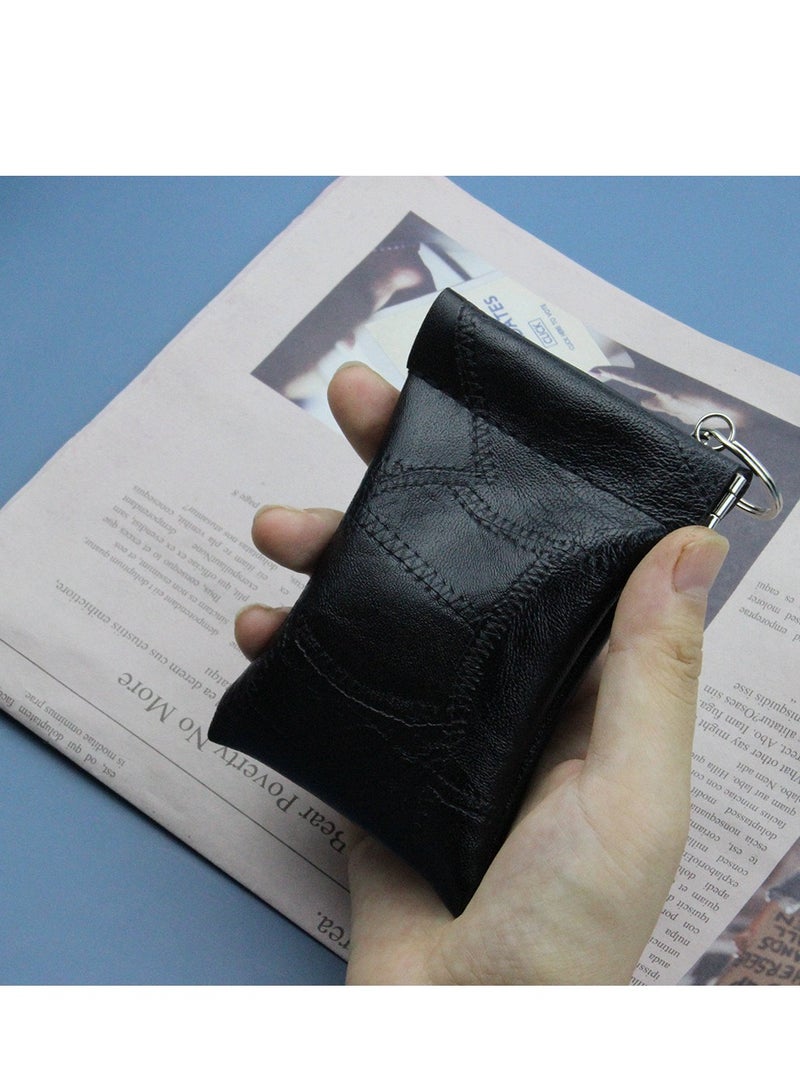 1 Piece Squeeze Coin Pouch PU Leather Coin Purse Change Holder Key Chain for men & women mini headphone bag  - Image 5