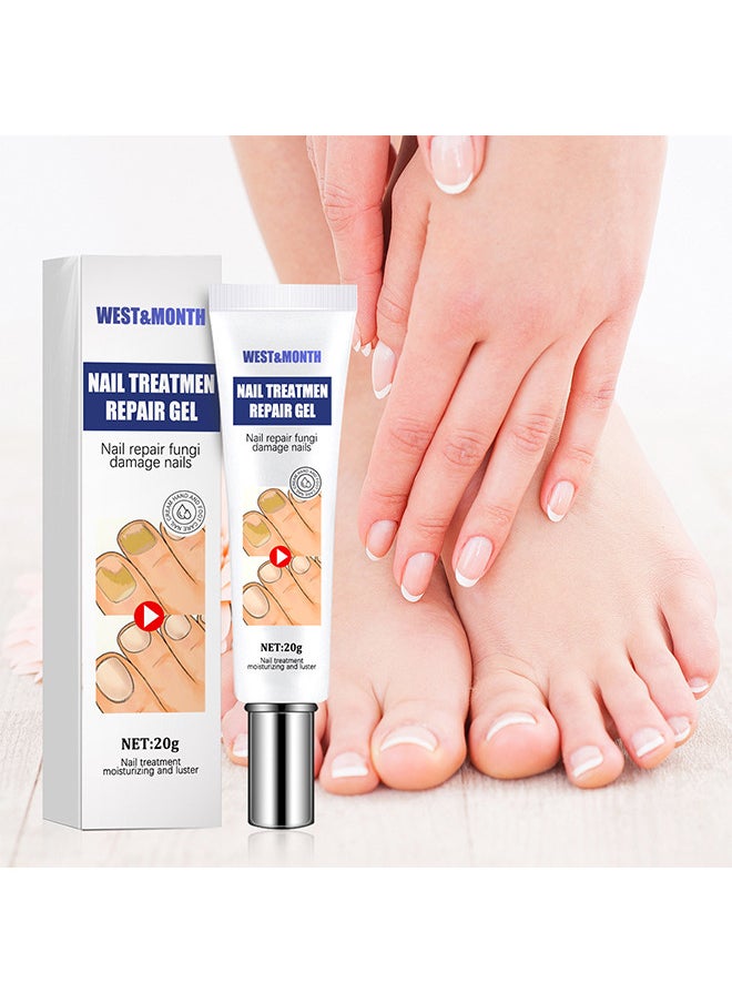 West&Month Nail Treatment Repair Gel - Nail Repairing Gel Eliminates Of Fungus And Bacterial - Nail Growth Care To Restore The Look Of Discolored Or Damaged Nails 20G  - Image 1