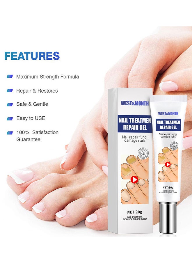 West&Month Nail Treatment Repair Gel - Nail Repairing Gel Eliminates Of Fungus And Bacterial - Nail Growth Care To Restore The Look Of Discolored Or Damaged Nails 20G  - Image 3