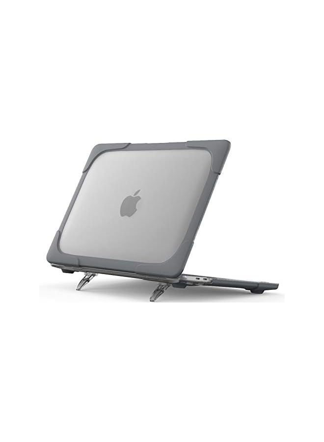Procases MacBook Pro 13 Inch Case 2022 2020 M1 A2338/ A2289/ A2251, Heavy Duty Hard Shell Dual Layer Protective Cover with Kickstand for MacBook Pro New 13-inch Retina with Touch ID -Grey - Image 2