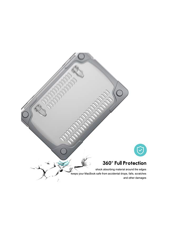 Procases MacBook Pro 13 Inch Case 2022 2020 M1 A2338/ A2289/ A2251, Heavy Duty Hard Shell Dual Layer Protective Cover with Kickstand for MacBook Pro New 13-inch Retina with Touch ID -Grey - Image 4