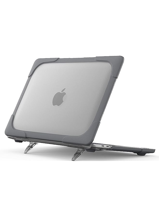 Procases MacBook Pro 13 Inch Case 2022 2020 M1 A2338/ A2289/ A2251, Heavy Duty Hard Shell Dual Layer Protective Cover with Kickstand for MacBook Pro New 13-inch Retina with Touch ID -Grey - Image 1