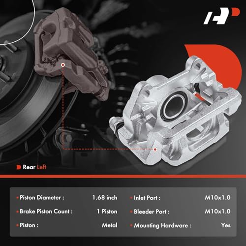 A-Premium Disc Brake Caliper Assembly with Bracket Compatible with Select Acura Models - MDX 2007-2013, ZDX 2010-2013, V6 3.7L - Rear Left Driver Side - Image 2