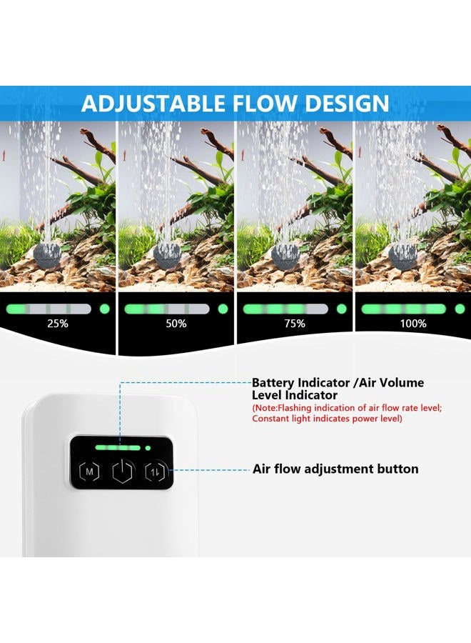 fishkeeper Rechargeable Aquarium Air Pump, Aerator Fish Tank Air Pump Up to 60 Gallons Portable Battery Powered Oxygen Pump with Clip for Most Bait Buckets, Power Outages and Emergency (2W 30GPH) - Image 5