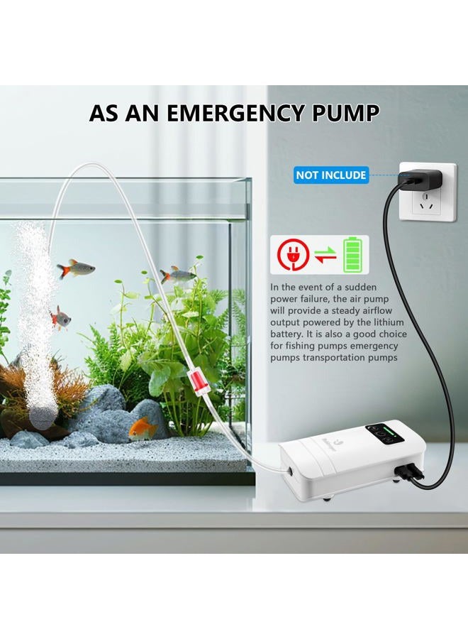 fishkeeper Rechargeable Aquarium Air Pump, Aerator Fish Tank Air Pump Up to 60 Gallons Portable Battery Powered Oxygen Pump with Clip for Most Bait Buckets, Power Outages and Emergency (2W 30GPH) - Image 3