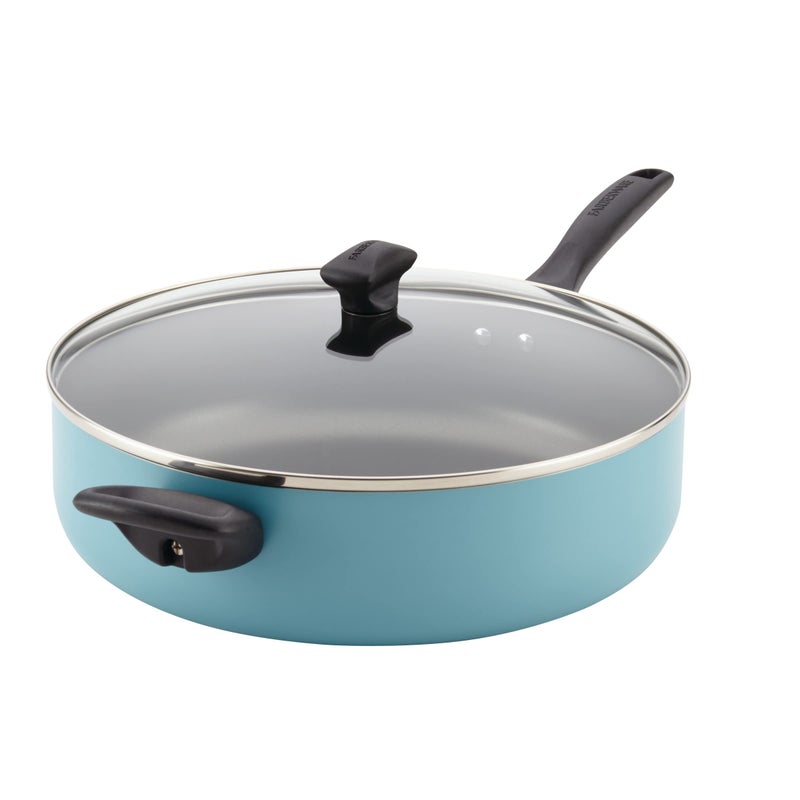 Farberware Farberware Dishwasher Safe Nonstick Jumbo CookerSaute Pan with Helper Handle Aluminum 6 Quart Blue 