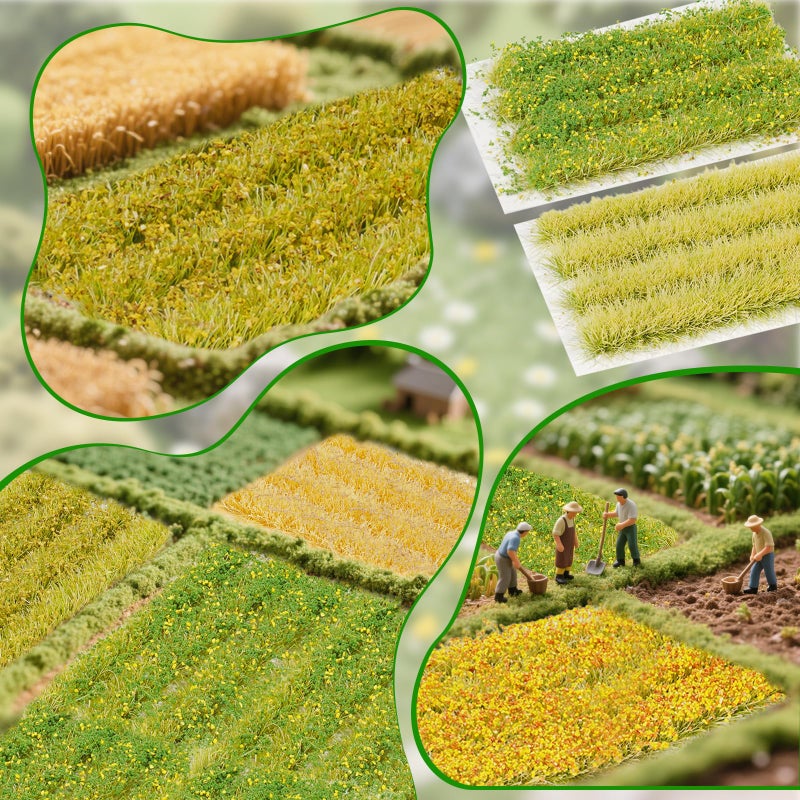 Warmtree 24 Pcs Static Grass Bushy Tufts Lowland Shrubs Model Kit Scenery Model DIY Miniature for Train Landscape Railroad Scenery Sand Military Layout Model War Gaming Terrain Diorama Supplies - Image 5