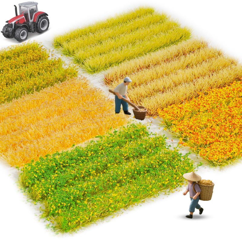Warmtree 24 Pcs Static Grass Bushy Tufts Lowland Shrubs Model Kit Scenery Model DIY Miniature for Train Landscape Railroad Scenery Sand Military Layout Model War Gaming Terrain Diorama Supplies - Image 1