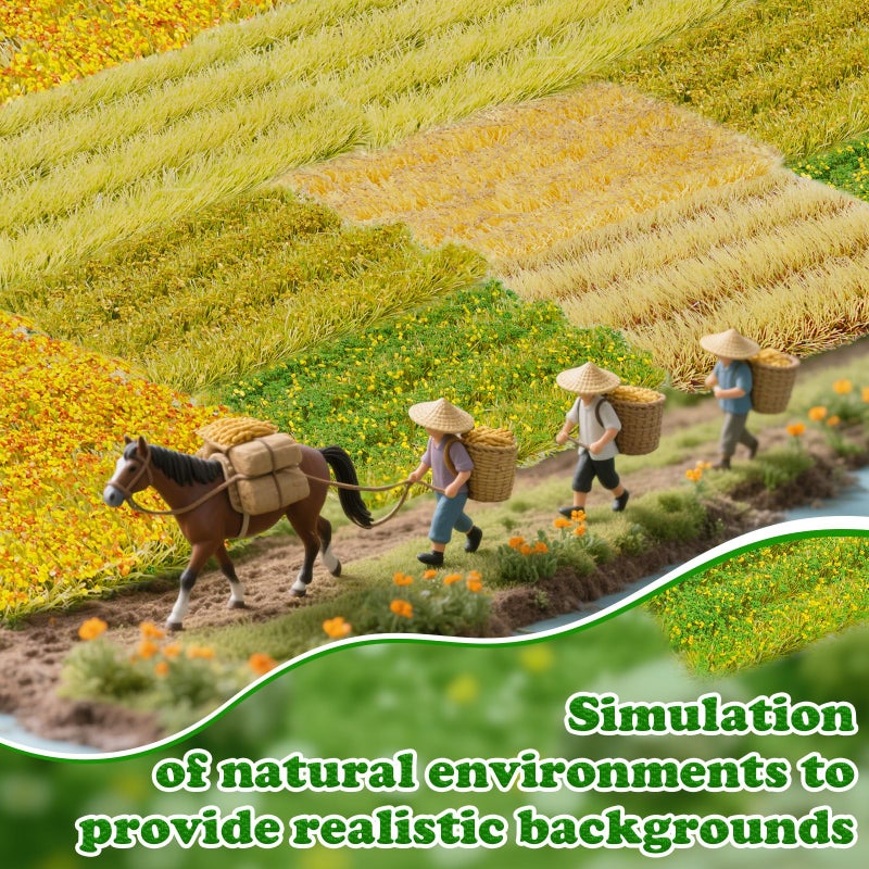 Warmtree 24 Pcs Static Grass Bushy Tufts Lowland Shrubs Model Kit Scenery Model DIY Miniature for Train Landscape Railroad Scenery Sand Military Layout Model War Gaming Terrain Diorama Supplies - Image 3