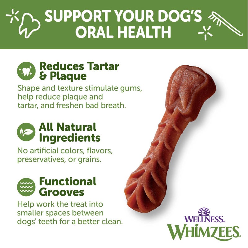 Whimzees Wellness Brushzees Dog Dental Treats, Natural Chews, Small Size Stick, (24 Count) - Image 5
