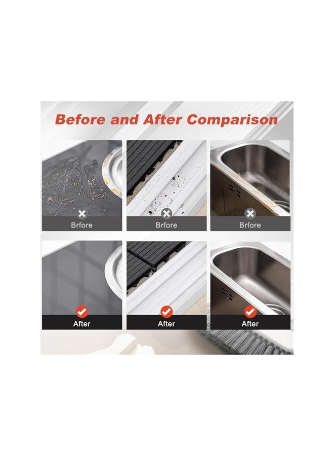 promass 2PCS 2 in 1 Groove Cleaning Brush Window Track Cleaning Tool, Gap Cleaning Brush, Multi-Function Grout Cleaning Tool Grip Brush Bristle Crevice Cleaning Brush with Hidden Scraper - Image 4