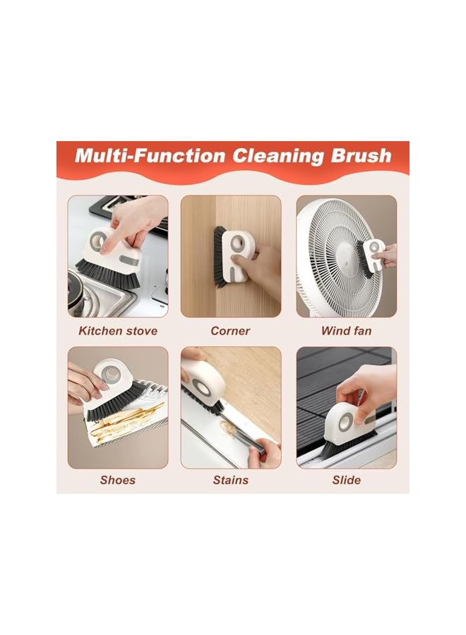 promass 2PCS 2 in 1 Groove Cleaning Brush Window Track Cleaning Tool, Gap Cleaning Brush, Multi-Function Grout Cleaning Tool Grip Brush Bristle Crevice Cleaning Brush with Hidden Scraper - Image 3