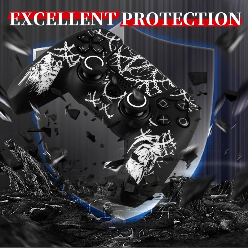 YoRHa Non-Slip Silicone Cover for PS5 Controller with Thumbstick Caps x 2 & Sticker x 1(Angel Death) - Image 5