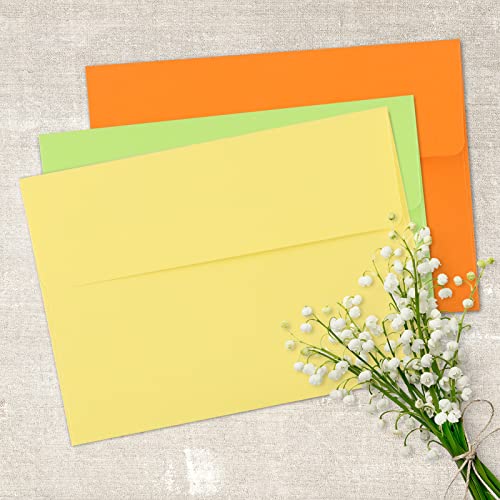 Granhoolm 50 Pack A7 Invitation Envelopes 5.25 x 7 .25 For 5x7 Cards - Peel & Press,Ideal for Invitations,Weddings,Parties,Greeting Cards,Photos(Multicolor) - Image 5