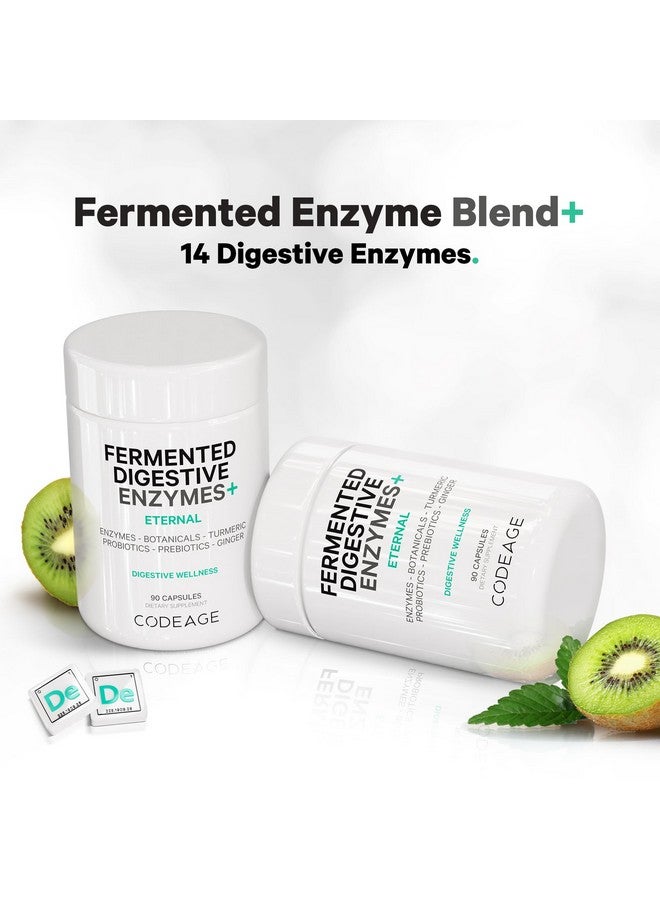 Codeage Fermented Digestive Enzymes Supplement 3-Month Supply - 14 Digestive Enzymes, Probiotics, Prebiotics, Fermented Botanicals, Plant-Based Multi Pancreatic Enzymes - 1 Capsule a Day - 90 Capsules - Image 4