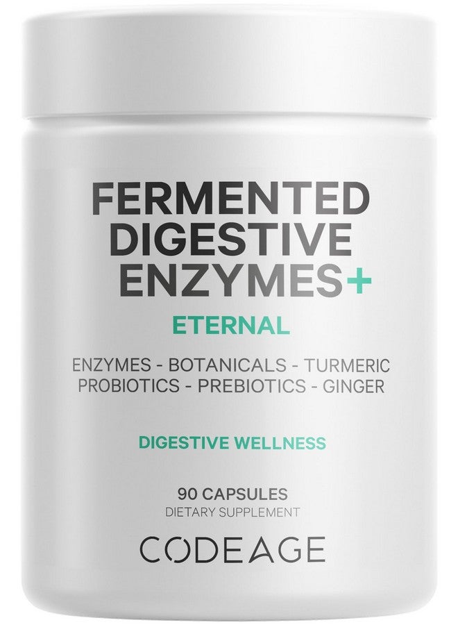 Codeage Fermented Digestive Enzymes Supplement 3-Month Supply - 14 Digestive Enzymes, Probiotics, Prebiotics, Fermented Botanicals, Plant-Based Multi Pancreatic Enzymes - 1 Capsule a Day - 90 Capsules - Image 1