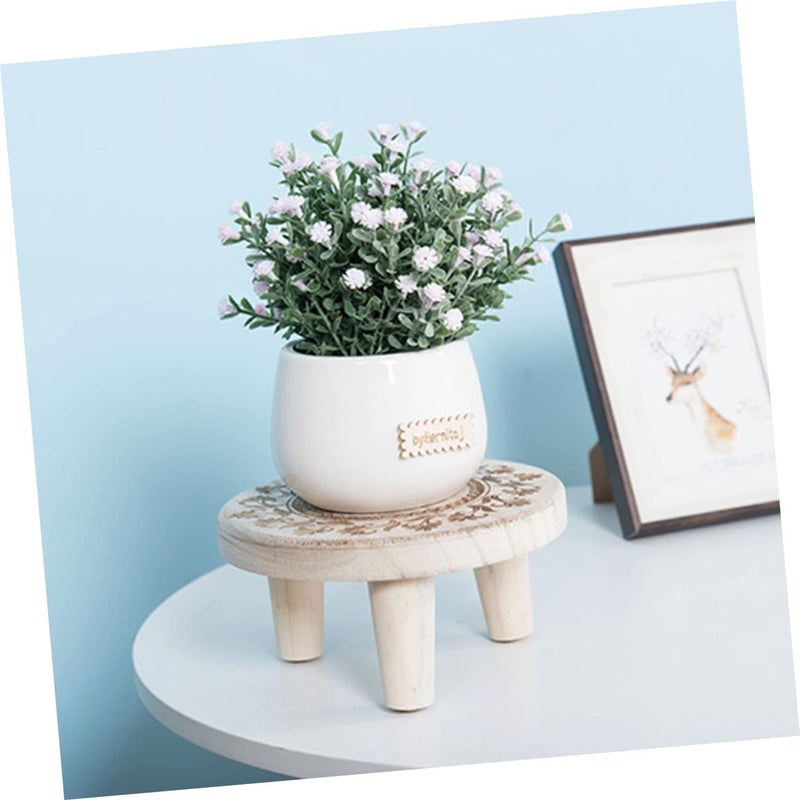 Rustic Wooden Plant Stand With Pot Rack Space Saving Holder For Home Office Decoration Garden Bonsai Display - Image 5
