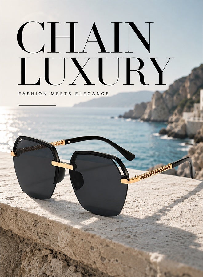 AZorb Sunglasses Women Luxury Chic Eyewear Oversized Square Ladies Women's Sunglasses Elegant Sun Glasses Trendy Sun Glas For Vintage Sunglass Shades UV Protection - Image 4