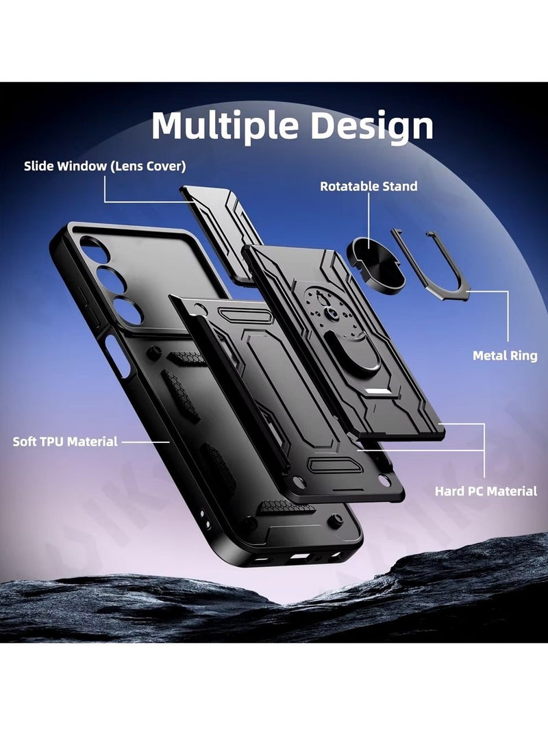 Techie OnePlus Nord CE4 5G Slide Armor Case with 360° Ring, Magnetic Stand, Card Holder, Camera Shield & Mil-Grade Drop Protection - Image 3