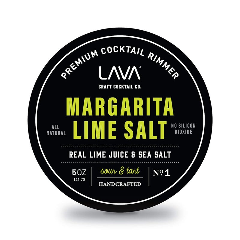 Lava Premium Margarita Lime Sea Salt Cocktail Rimmer, All Natural Margarita Rimmer Sea Salt Rocks, Real Lime, Tart & Sour, No Silicon Dioxide, with Easy Screw-On Lid - 6oz - Image 1