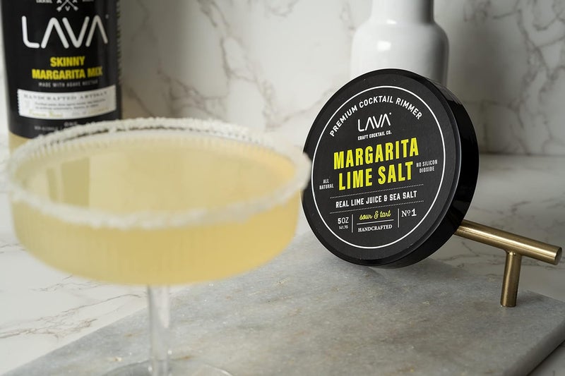 Lava Premium Margarita Lime Sea Salt Cocktail Rimmer, All Natural Margarita Rimmer Sea Salt Rocks, Real Lime, Tart & Sour, No Silicon Dioxide, with Easy Screw-On Lid - 6oz - Image 3