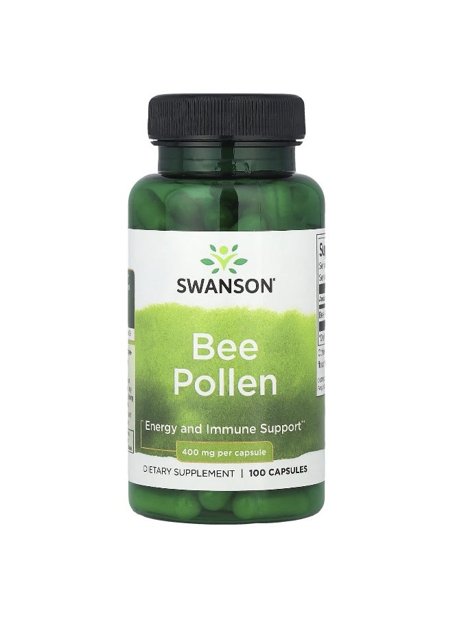 Swanson, Bee Pollen, 800 mg, 100 Capsules (400 mg per Capsule) - Image 1
