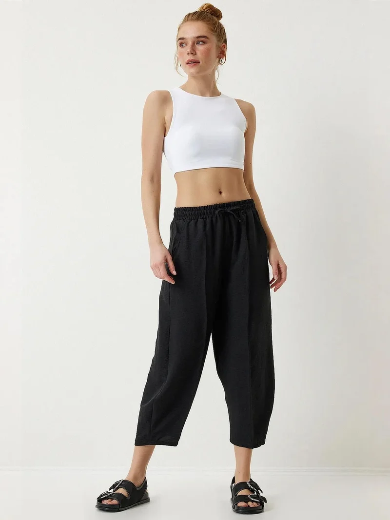 إسطنبول الساحرة ISTANBUL Ribbed Ankle Length Carrot Pants