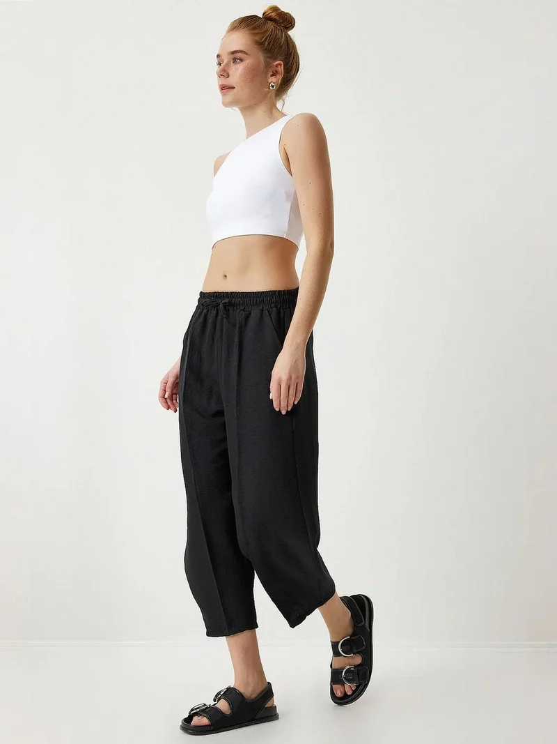 إسطنبول الساحرة ISTANBUL Ribbed Ankle Length Carrot Pants