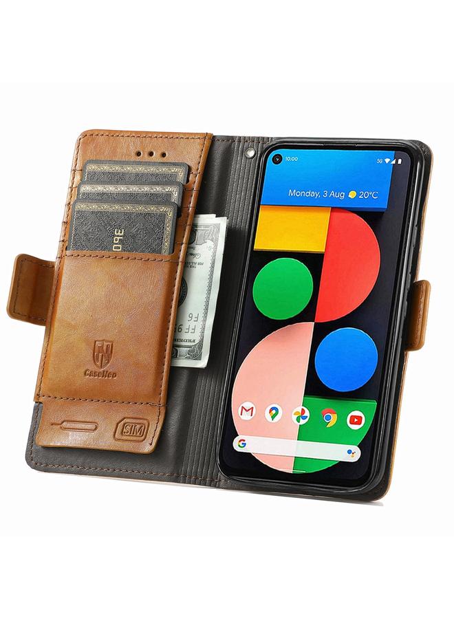 S-TOP Case For Google Pixel 5a 5G CaseNeo Business Splicing Dual Magnetic Buckle Horizontal Flip PU Leather Case with Holder & Card Slots & Wallet - Image 4