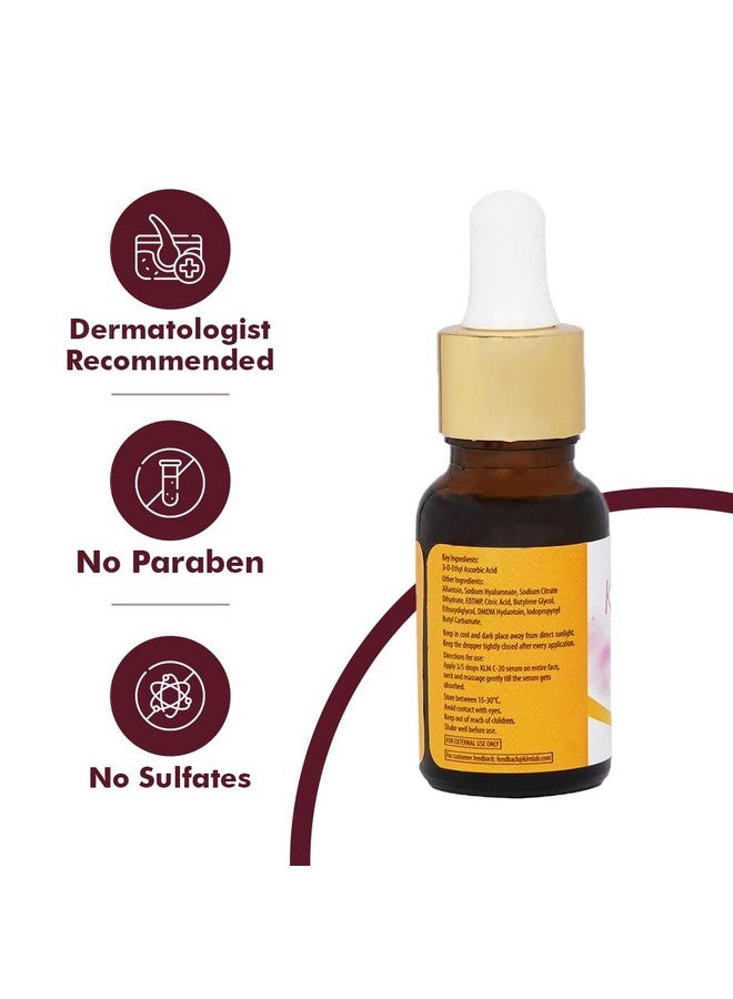 كيه إل إم سيروم الوجه C-20 سعة 15 مل | فيتامين سي عالي الفعالية لبشرة مشرقة | حماية مضادة للأكسدة | معتمد من أطباء الجلدية - Image 3