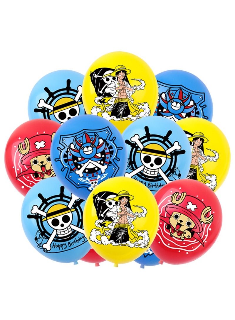 One Piece Balloon Set with Happy Birthday Banner,Cake Topper,Hanging Spins,Invitation Cards,Perfect for Graduation Baby Shower Birthday Bachelorette Party Backdrop - Image 2