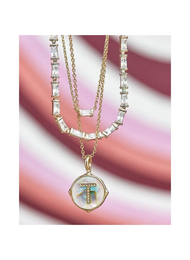 Kendra Scott Kendra Scott Juliette 14k Gold-Plated Brass Necklace in White Crystal, Fashion Jewelry For Women  - Image 2