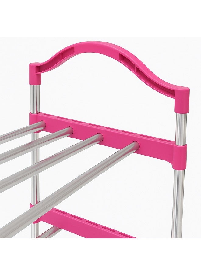 FUMES 8 Tier Heavy-Duty Pink Shoe Rack Organizer with Metal Frame, Large Capacity Storage for 25+ Pairs of Shoe - Image 2