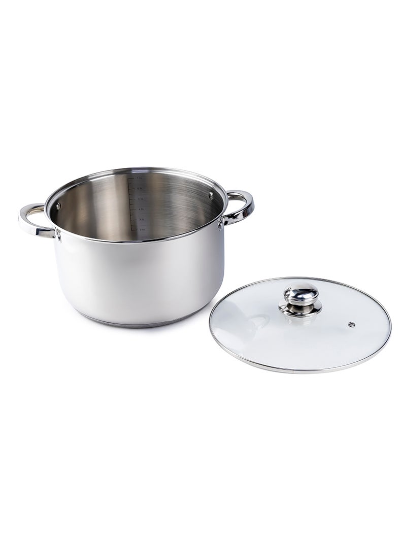 Wilson Amara Stainless Steel Casserole Pot with Twin Handles 26x15.5cm, Vented Glass Lid, Induction Ready, Oven Safe - 5-layer base - Image 2