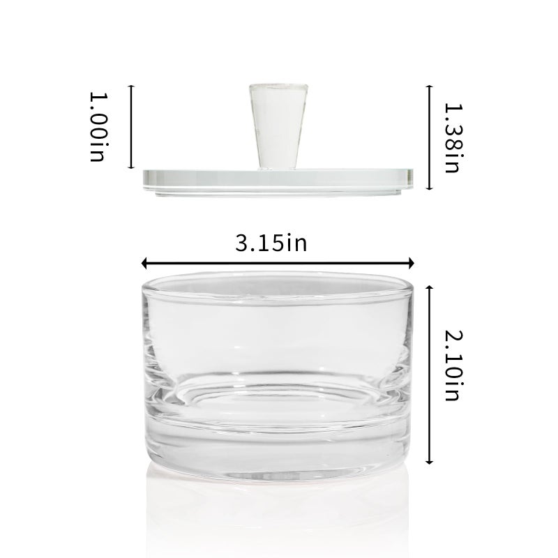 Maxistal Clear Salt Cellar with Lid, 7oz Crystal Glass Salt Box Salt and Pepper bowls, Salt Container Holder for Kitchen, Storage Container for Candies, Coffee, Sugar - Image 2