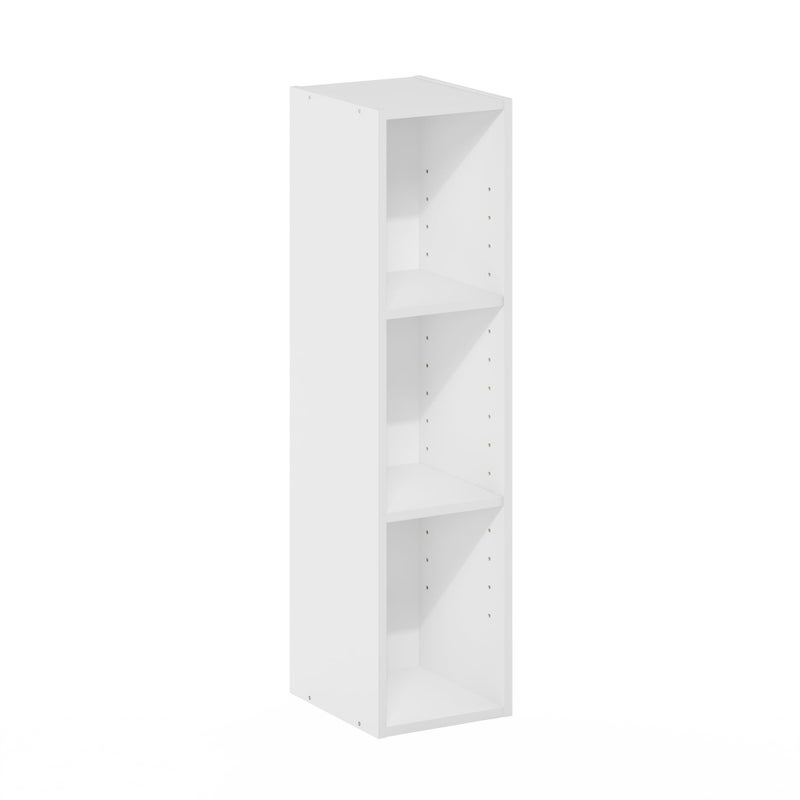 Furinno Fulda Book Shelf, 3-Tier Narrow Bookshelf, Bookcase with 8-in Width Storage Shelf, 9.3 x 7.9 x 31.5, for Living Room, Bedroom, Home Office, White - Image 5