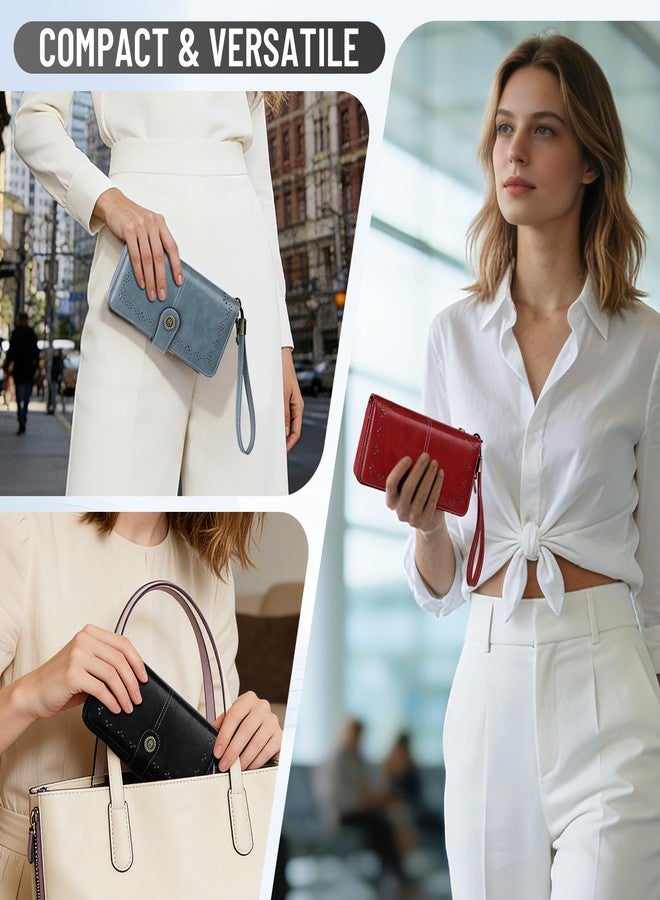 SIDESUGAR Red Wristlet Wallets for Women with Cherry Purse Charm Bifold PU Leather Womens Wallet Large Capacity Credit Card Holder Ladies Clutch with Zipper Pocket - Image 5