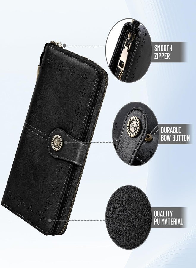 SIDESUGAR Red Wristlet Wallets for Women with Cherry Purse Charm Bifold PU Leather Womens Wallet Large Capacity Credit Card Holder Ladies Clutch with Zipper Pocket - Image 3