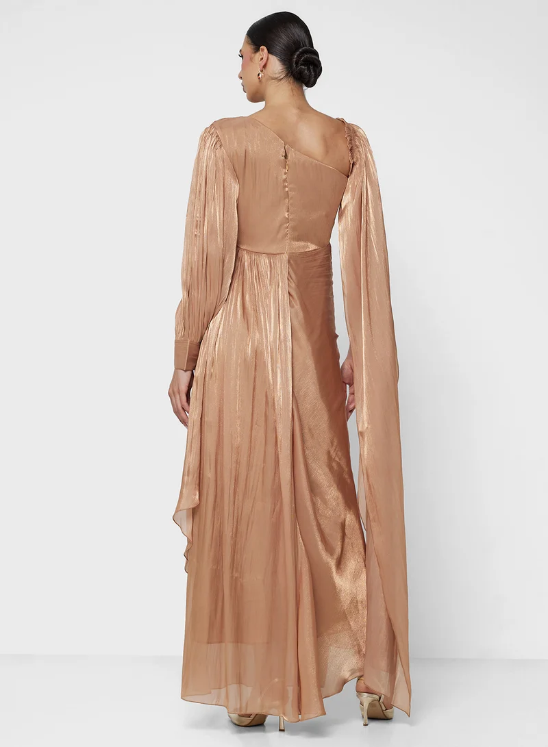 جولدن ابل Asymmetrical Detailed Maxi Dress