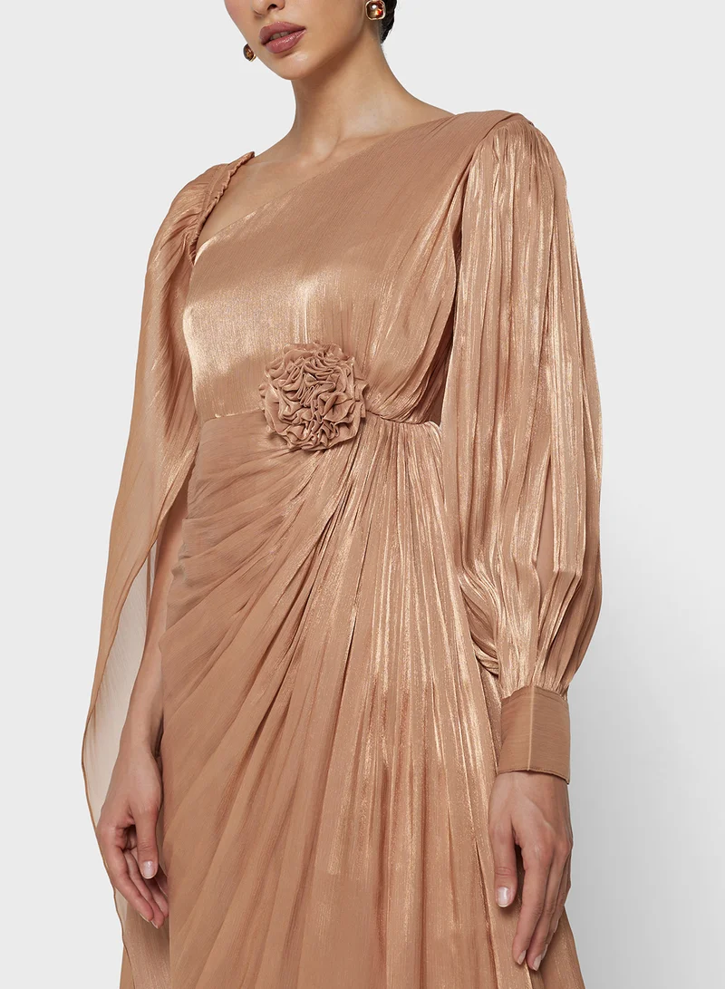 Golden Apple Asymmetrical Detailed Maxi Dress