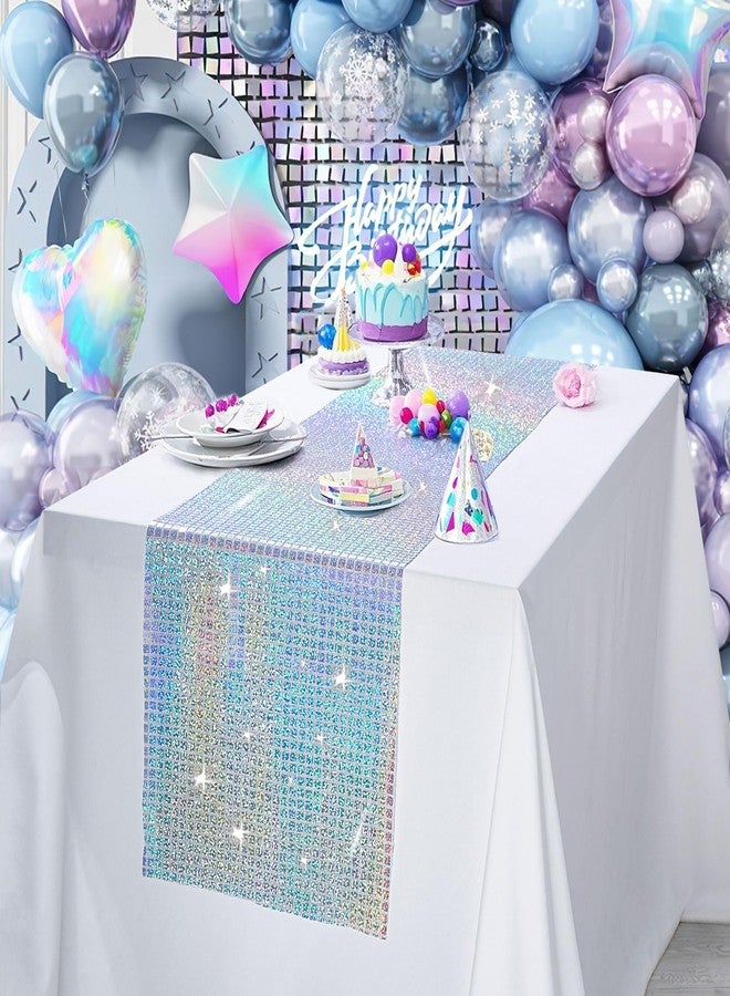 LuoluoHouse 10 Pack Disco Party Table Runners 13x72 Inches Laser Silver Sequin Table Runners Retro Glitter Table Cover for 70s 80s Theme Disco Ball Party Holiday Birthday Wedding Table Decorations - Image 3