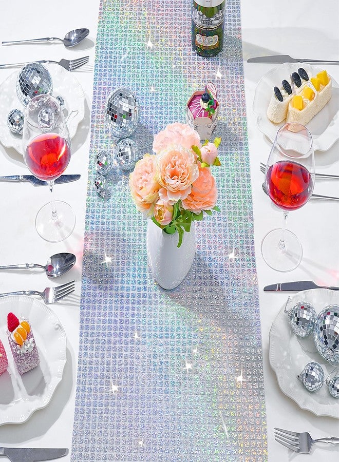 LuoluoHouse 10 Pack Disco Party Table Runners 13x72 Inches Laser Silver Sequin Table Runners Retro Glitter Table Cover for 70s 80s Theme Disco Ball Party Holiday Birthday Wedding Table Decorations - Image 5
