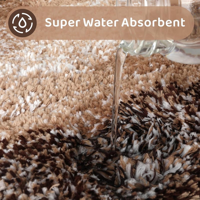 Baytion Bathroom Rug Mat 60x40cm, Super Soft and Ultra Absorbent Thick Bath Mat, Non-Slip Bathroom Rugs with TPR Backing, Washable and Dry Bath Rug for Bathroom, Bedroom, Kitchen, Tub (Brown) - Image 5