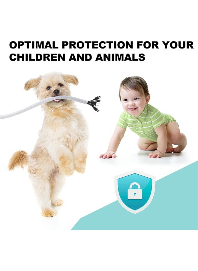 جي أس قابل للتعديل 3m / 9.84ft كابل مضغوط الأكمام ، إدارة الأسلاك الأكمام مخفي مكتب التلفزيون الكمبيوتر الشخصي كابل ملفوفات مع أسلاك تأخير اللهب منظم وحامي (أسود) - Image 5