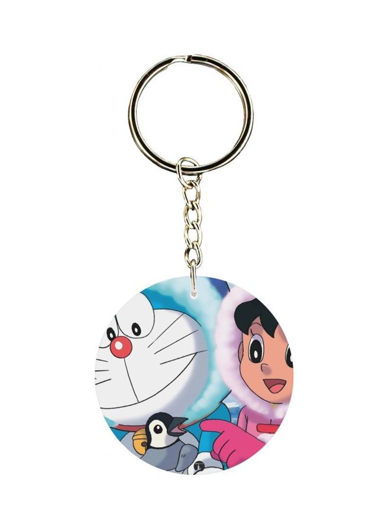 Double Sided Doraemon Themed Printed Keychain